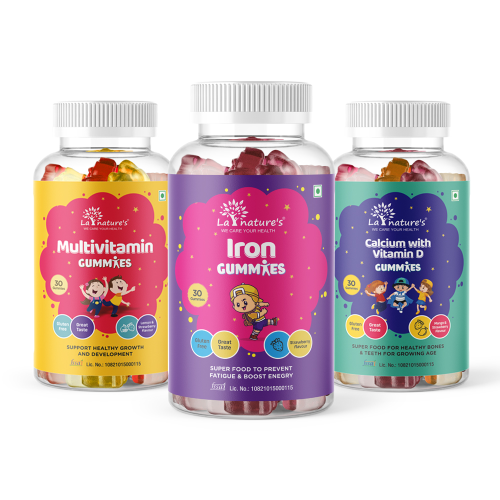 Multivitamin Iron and Calcium Vitamin D Gummies | combo | pack of 3