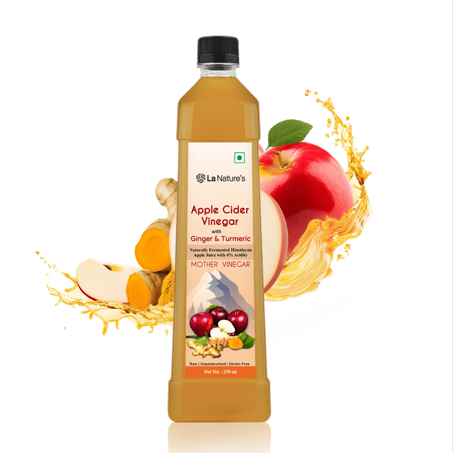 Apple Cider Vinegar With Ginger & Turmeric Mother Vinegar- 250ml