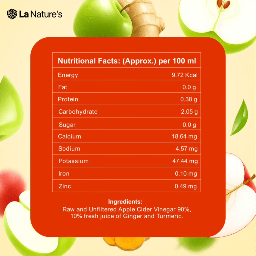 Apple Cider Vinegar With Ginger & Turmeric Mother Vinegar- 250ml - Image 3