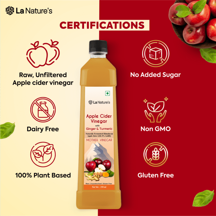Apple Cider Vinegar With Ginger & Turmeric Mother Vinegar- 250ml - Image 7